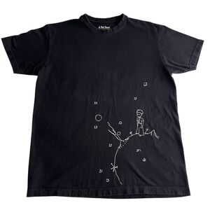 Le Petit Prince Little Prince Black T Shirt Men L Minimalist Planet Graphic Tee